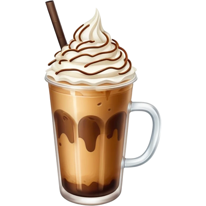 Iced offee with a wipped cream on the top emoji