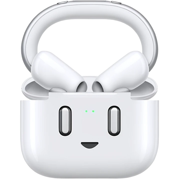 airpods max in white with bows emoji