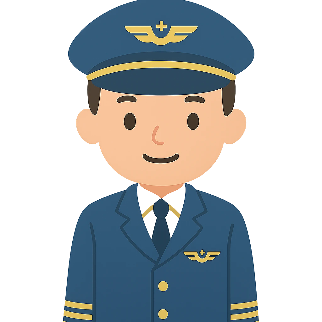 flat toon style pilot, no background emoji