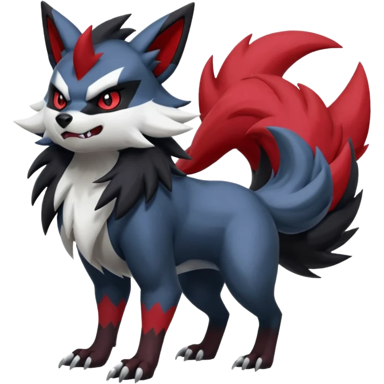 Zoroark-Zorua-Zangoose-Obstagoon-Absol-hybrid-fusion, full body emoji