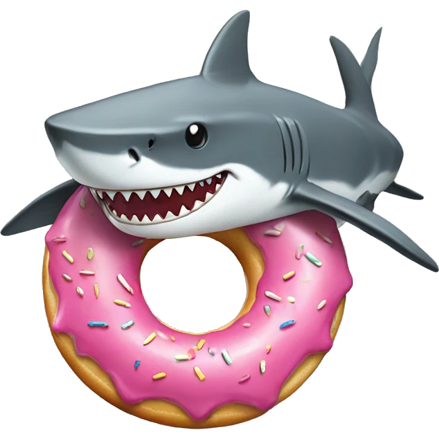 Shark with a donut emoji