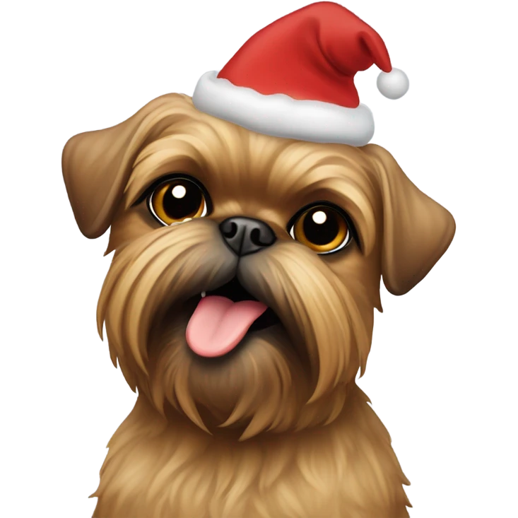 brussels Griffon Christmas hat  emoji