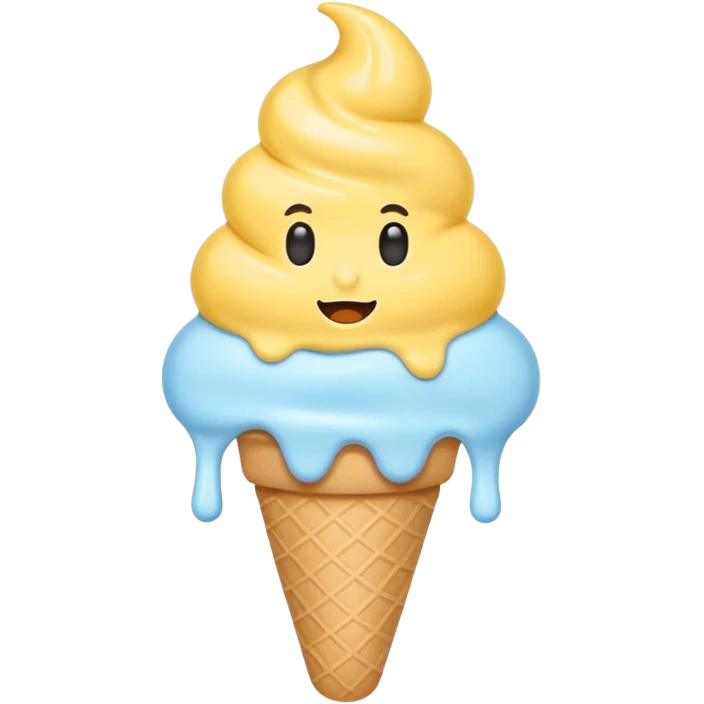Ice cream emoji, pastel blue & yellow palette
Flat vector, minimal, cute emoji style emoji