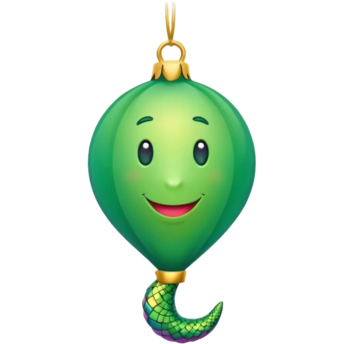 globo verde de fiesta con serpentina larga emoji