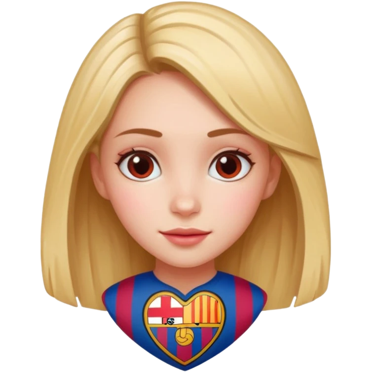 Girl with barcelona logo heart emoji