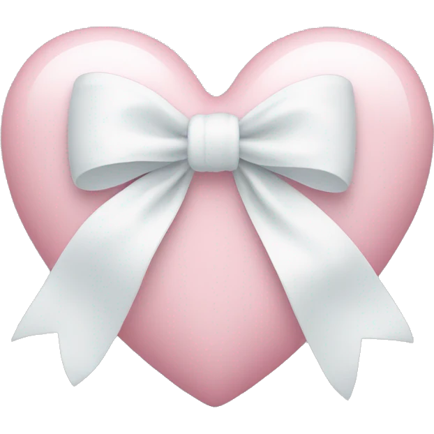 Pastel pink heart with white bow emoji