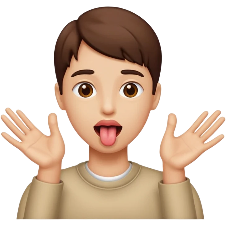 Tongue out with the hands to the side emoji