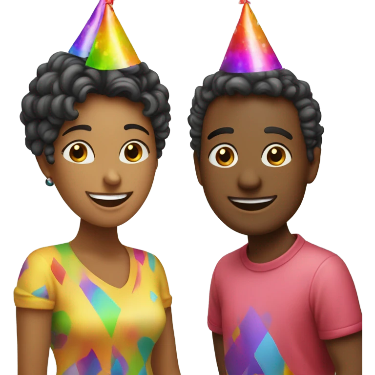 Couple in party hats  emoji