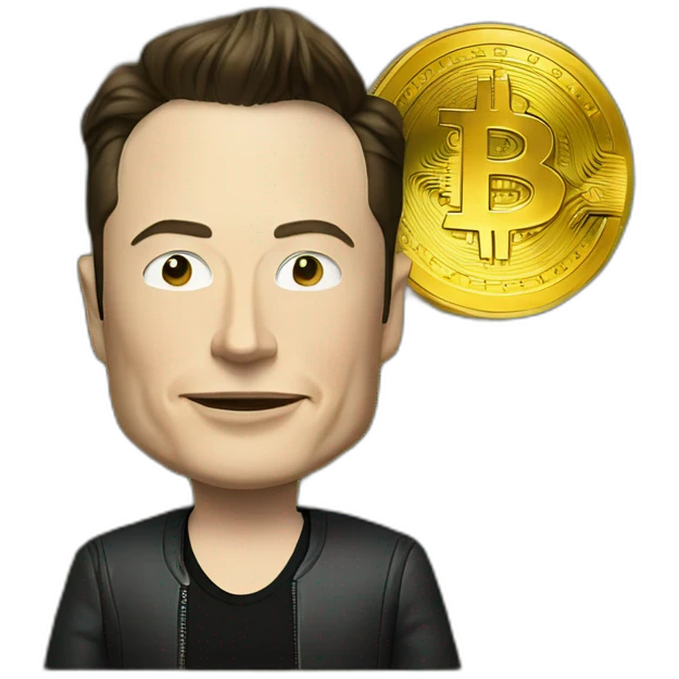 elon musk with bitcoin emoji