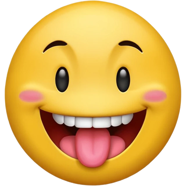 happy emoji with a big tung  emoji
