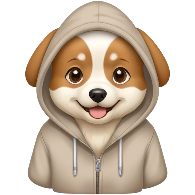 Dog wearing hoodie emoji