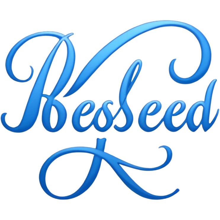 blue word "blessed" emoji