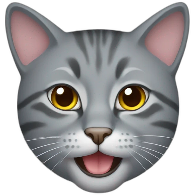 mouth gray cat emoji