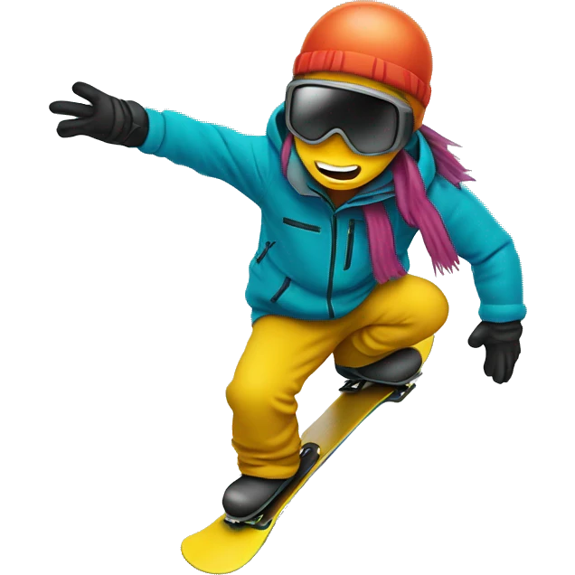 Snowboarder farting emoji