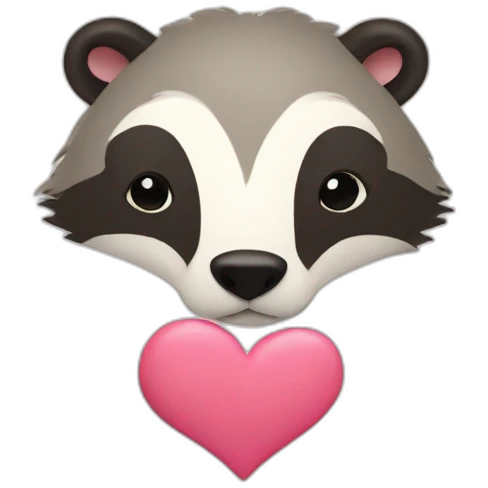 badger with lots of hearts emoji