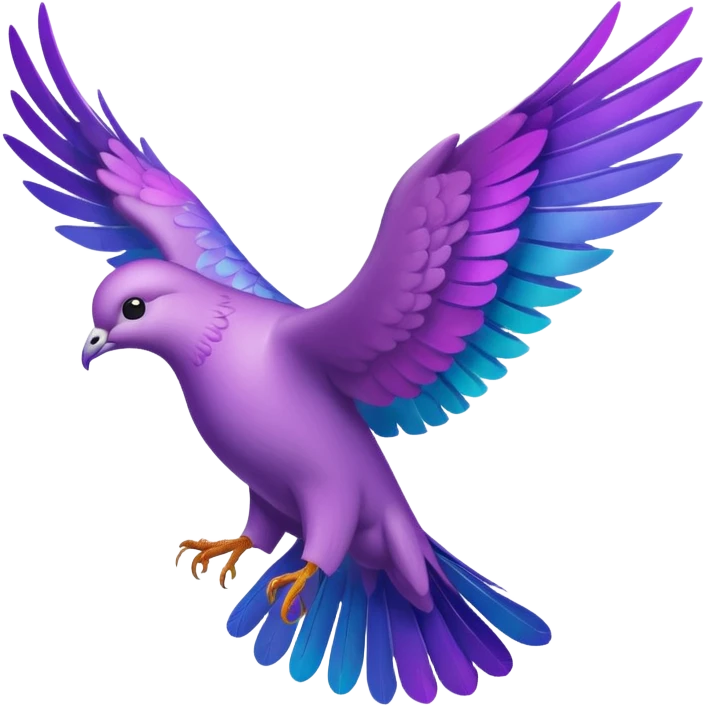 Purple dove flying towards heaven  emoji