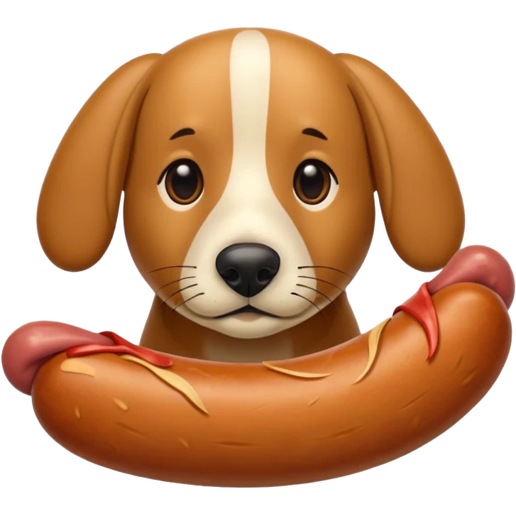 Perro salchicha marrón claro y oscuro emoji