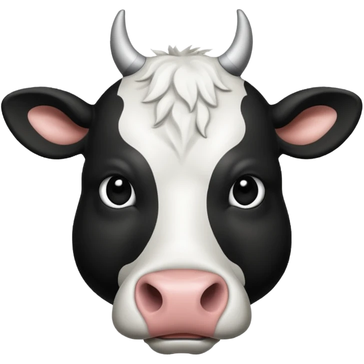 BLACK ADN WHITE COW HEAD emoji