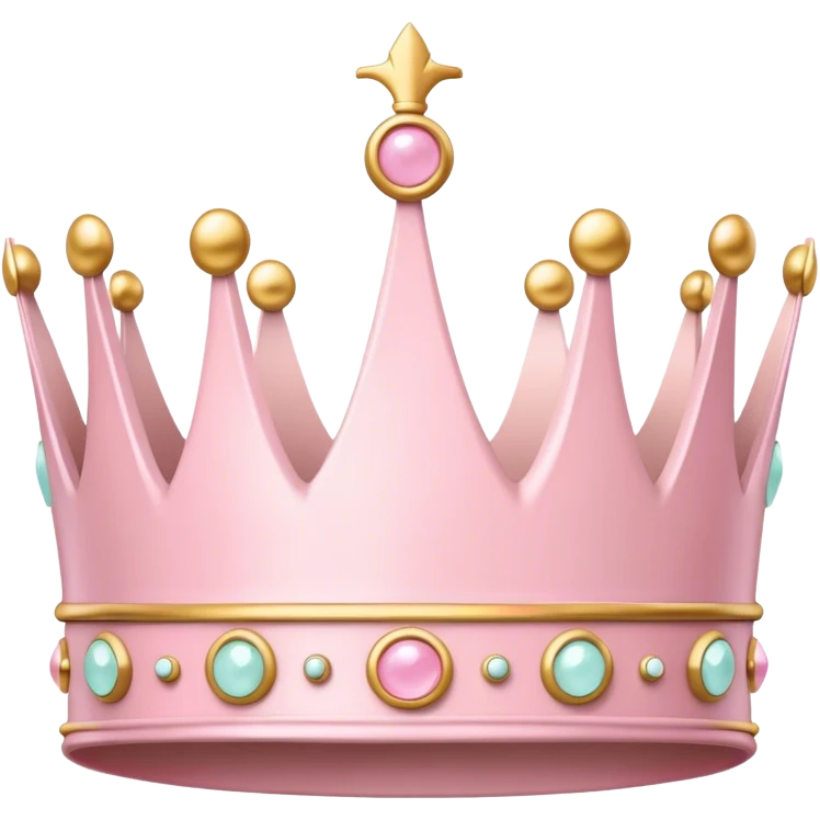 White and pastel pink crown emoji