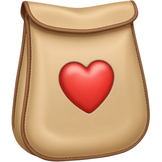 an medical ostomy bag in beige with a little heart emoji