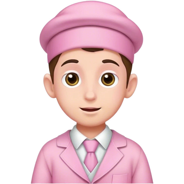 Jewish boy wearing pink emoji