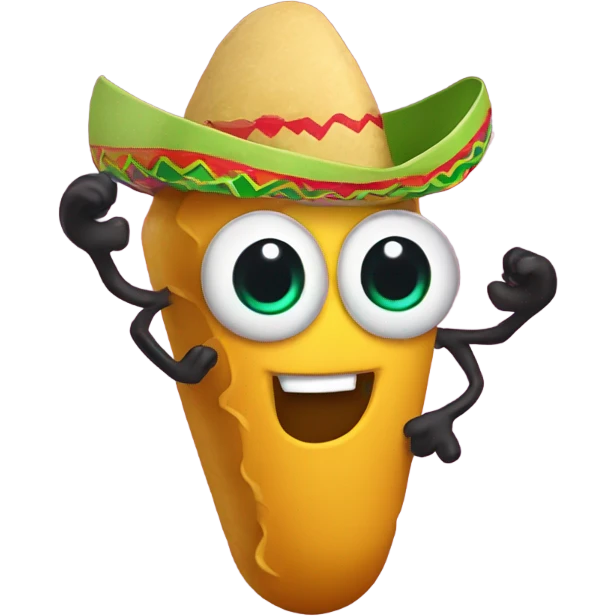 Dancing taco shaking maracas emoji