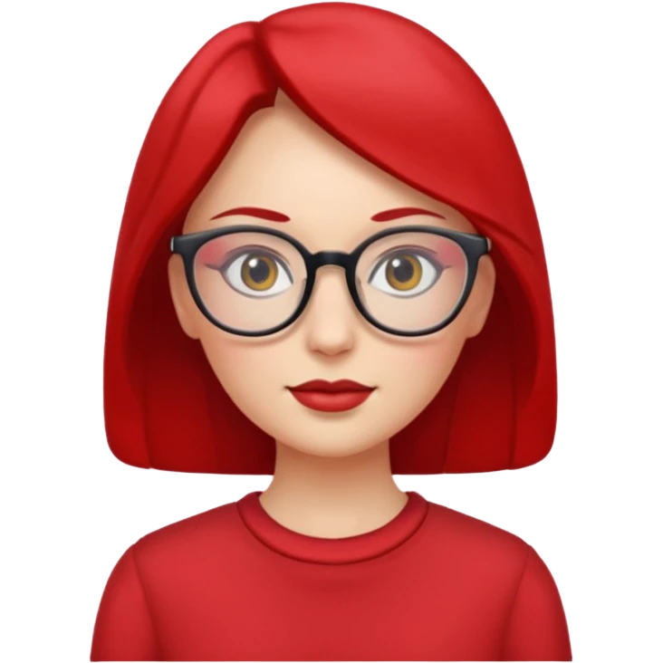 red clothed lady person with eyeglass emoji