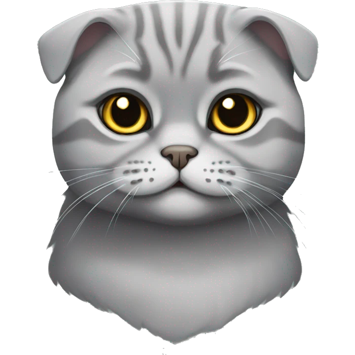Grey Scottish fold cat emoji