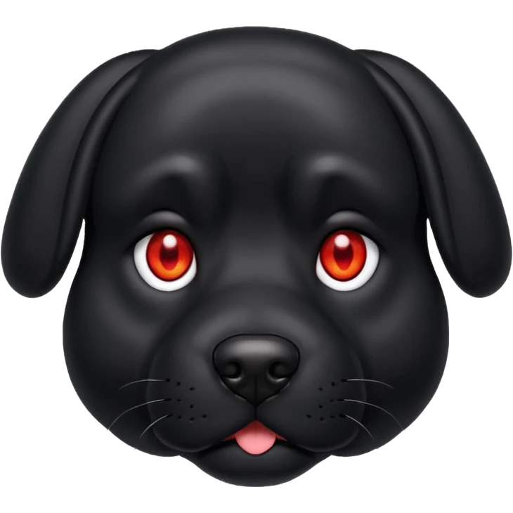 big red eyed black dog  emoji