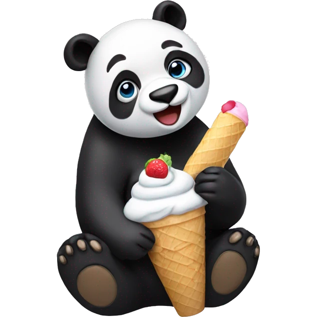 Panda eating ice cream emoji