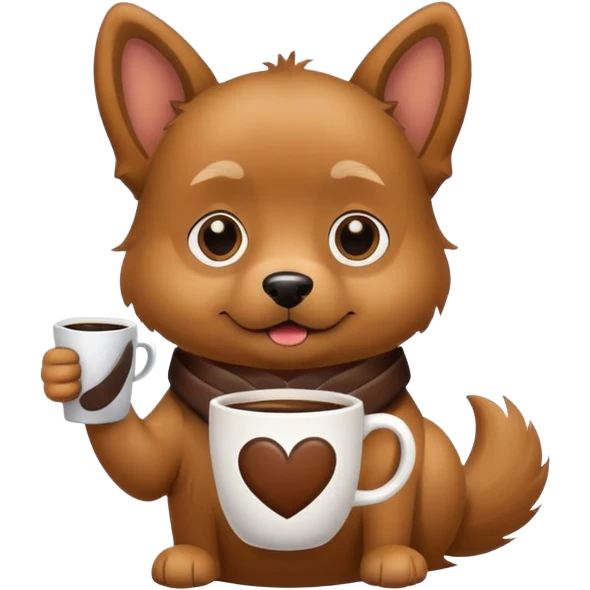 Perro con café  emoji