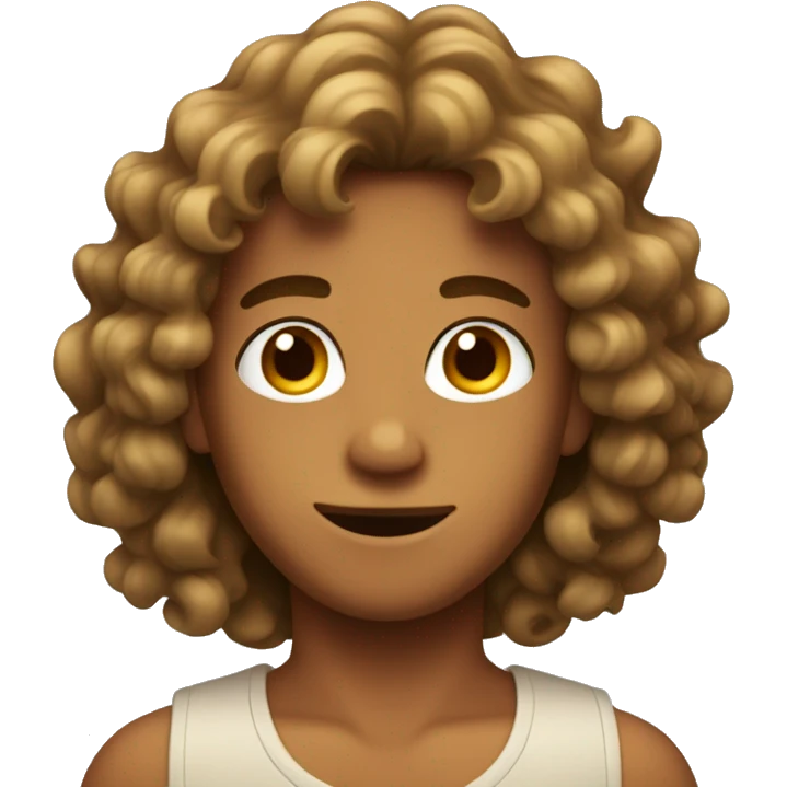 Tanned boy with long curls emoji