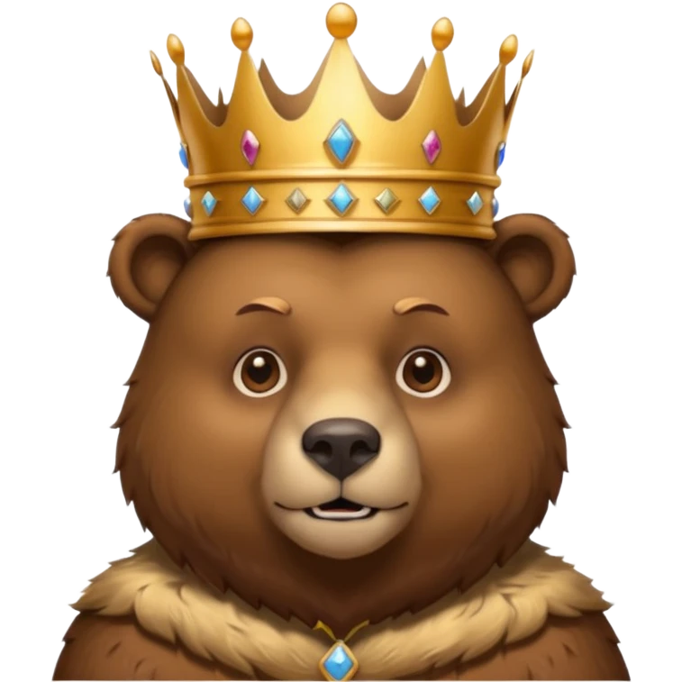 Bear wearing a King's crown emoji
