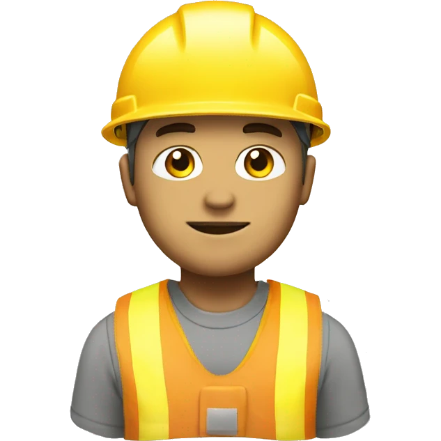 A braver man, white skin, with a construction hat yellow emoji