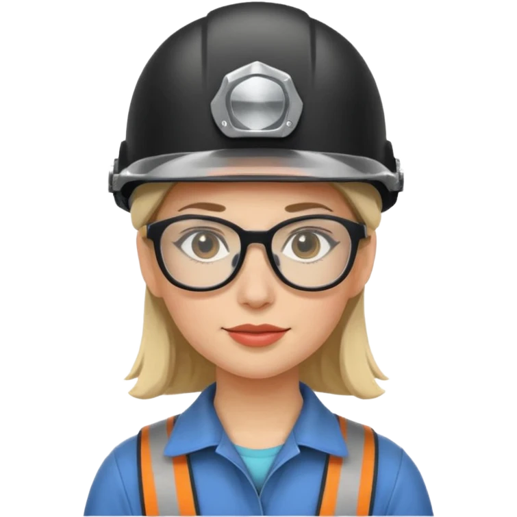 woman wearing helmet and glasses emoji
