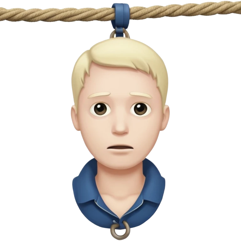 A man's neck hanging in a rope dead emoji