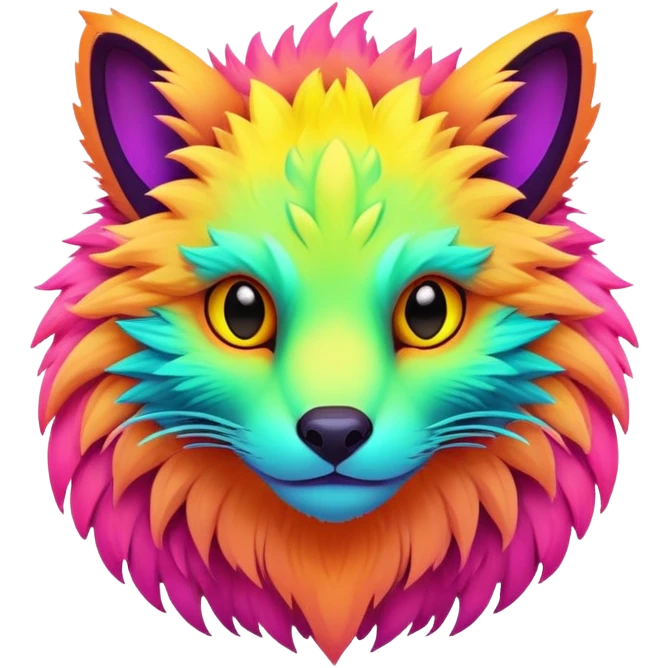 Exotic futuristic lush warm-colored neon Fakémon-creature (full body) emoji