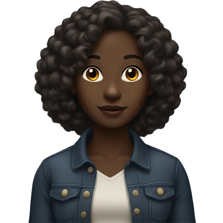 realistic portrait of dark-skinned girl emoji