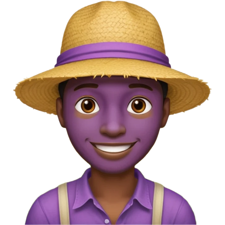 purple black guy in rice fields emoji