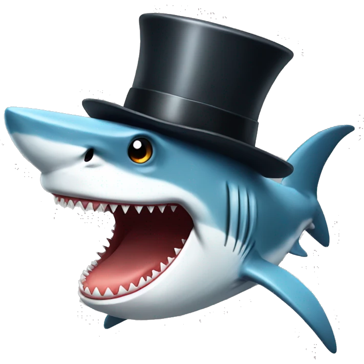 shark with a tophat emoji
