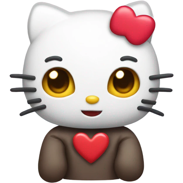 Hello kitty with heart eyes emoji