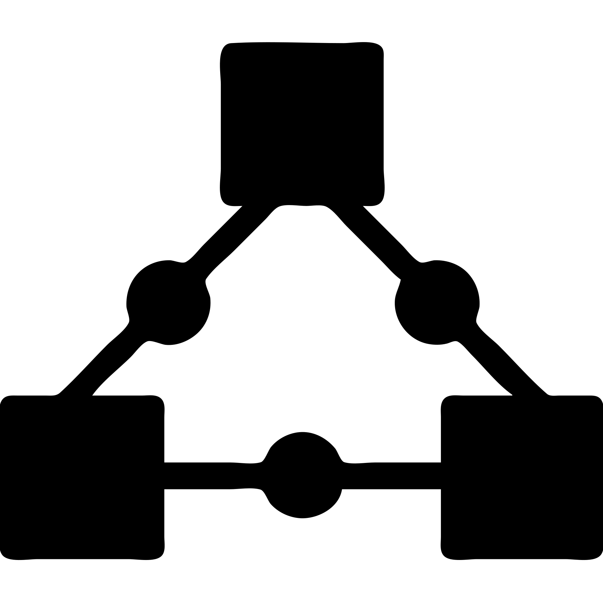 icon for "Supply Chain Experience" in black filled style, simple and clear, supply chain elements emoji