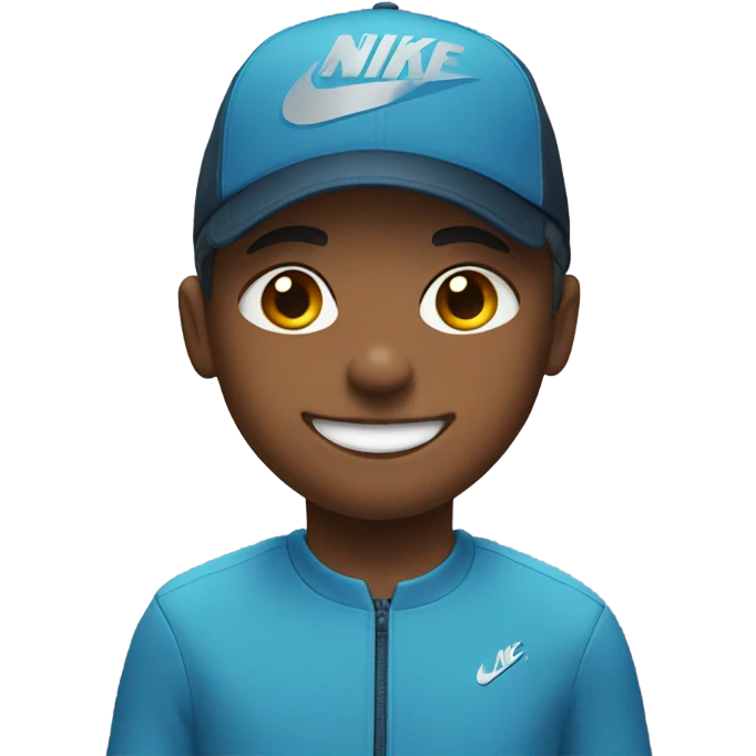 smiling boy in Nike gears emoji
