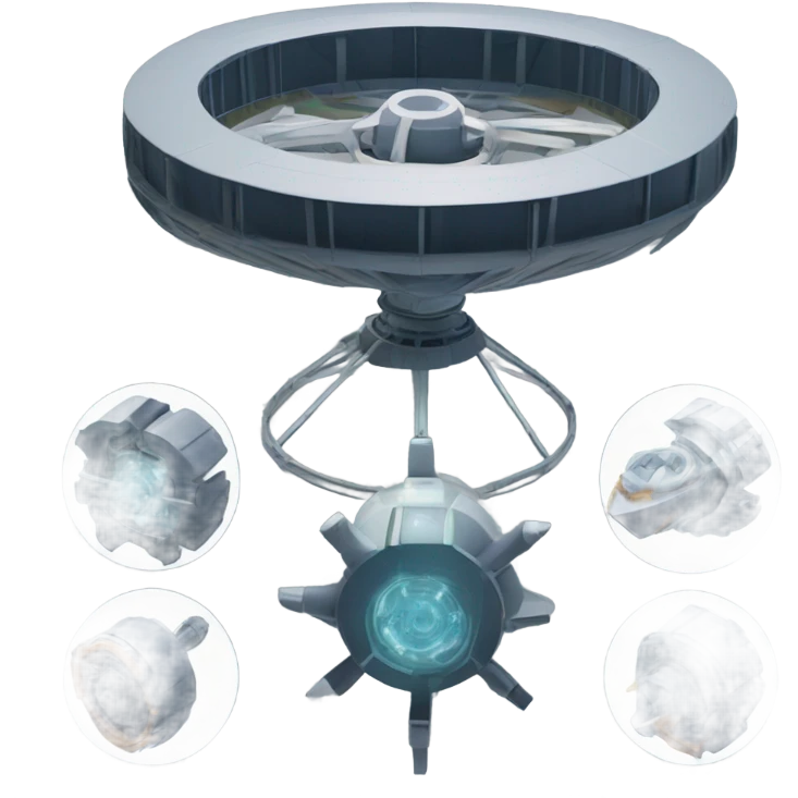 Toroidal space generator model isometric geometry UFO propulsion machine air dynamic flow emoji