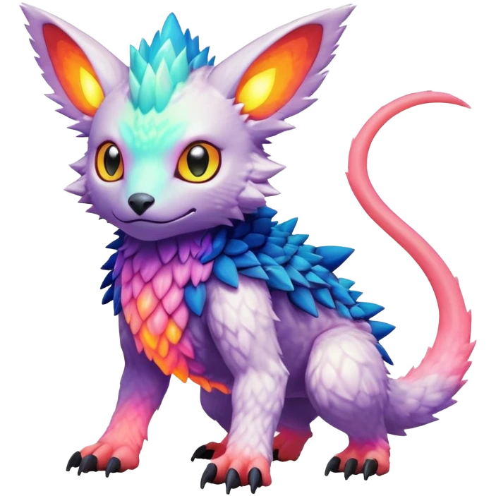  lush warm-colored colorful cyber-Fakémon-Digimon-Trico-creature emoji