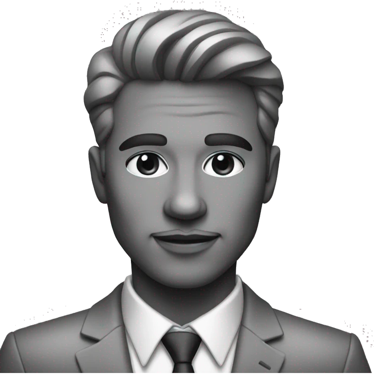 stylish man in grayscale portrait emoji