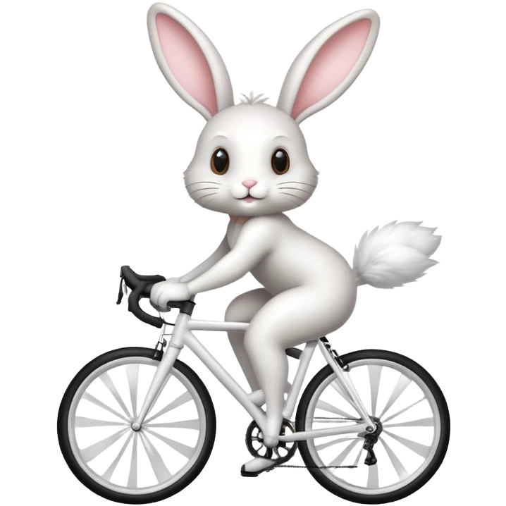 Bunny riding road bike  emoji
