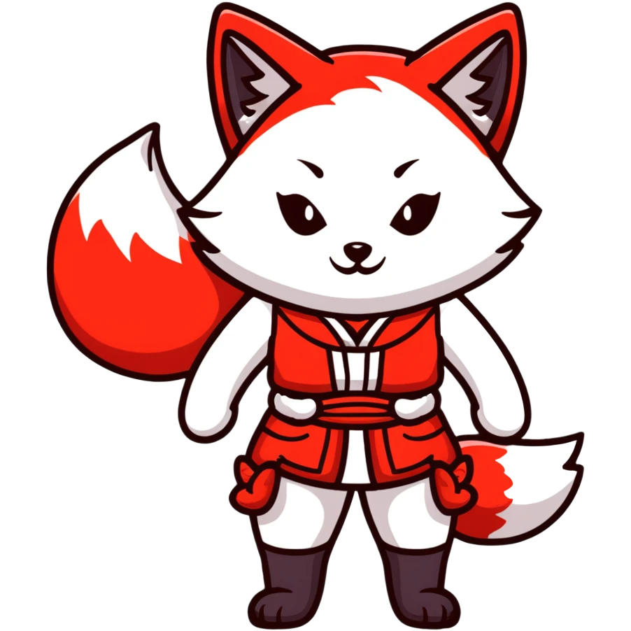 Azur Lane Akagi kitsune girl with red and white outfit and multiple fox tails emoji