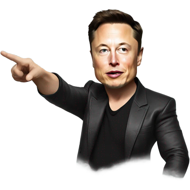 Elon musk pointing 🫵🏼 with finger at screen emoji