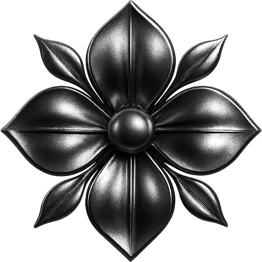 gothic flower in chrome style emoji